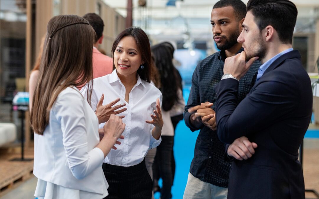 Altrincham Business Networking event promo image of 4 people talking